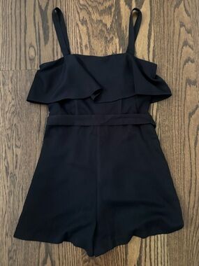Express Black Romper with Ruffle top